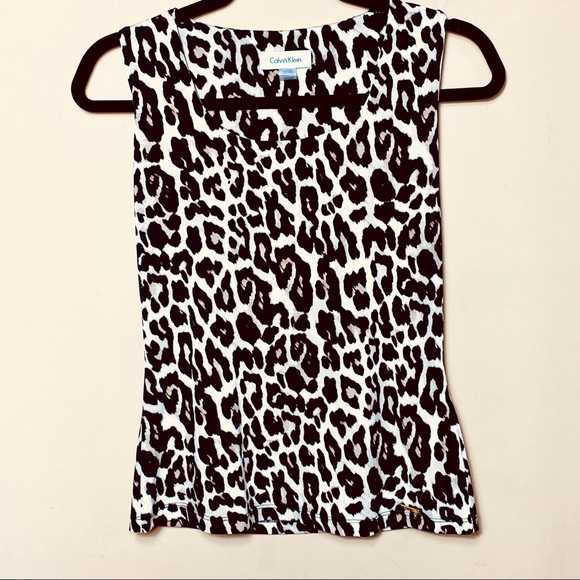 Calvin Klein Tops - Calvin Klein Sleeveless Blouse Leopard Top Small